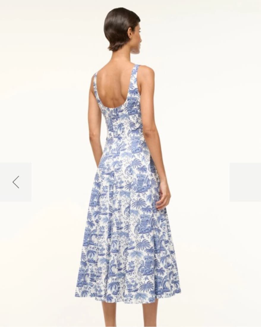 STAUD Wells Blue Toile Dress - Image 3