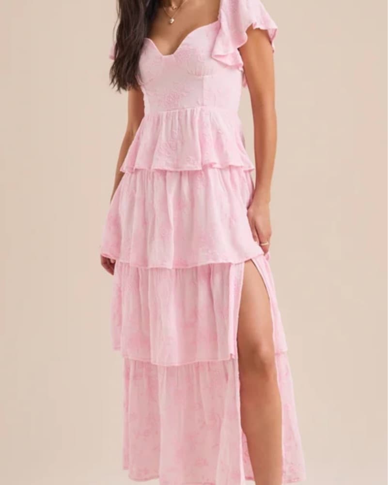Altard State Layered Pink Maxi Dress   - Image 3