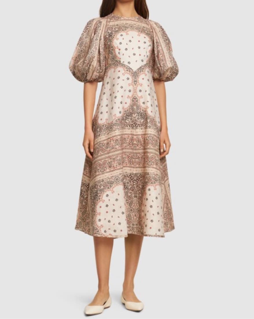 Zimmermann Paisley Linen Midi Dress - Image 1