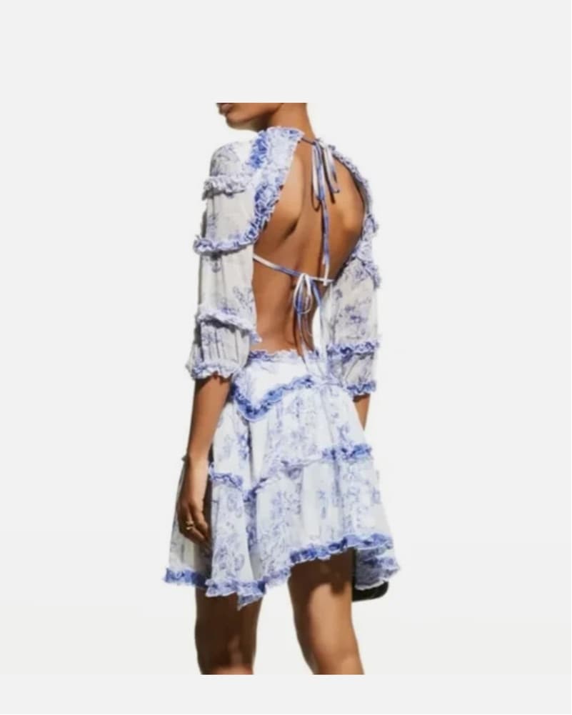 Lace The Lable Blue And White Open Back  - Image 3