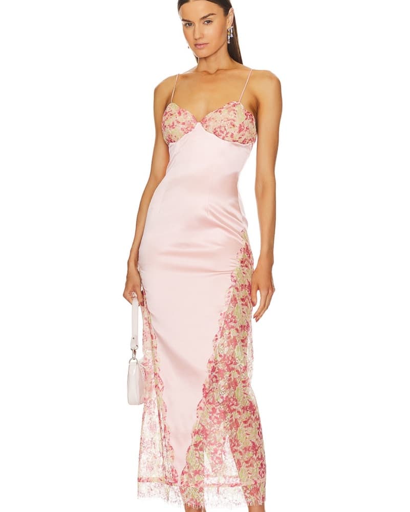 Nana Jacqueline Pink Floral Gown - Image 1