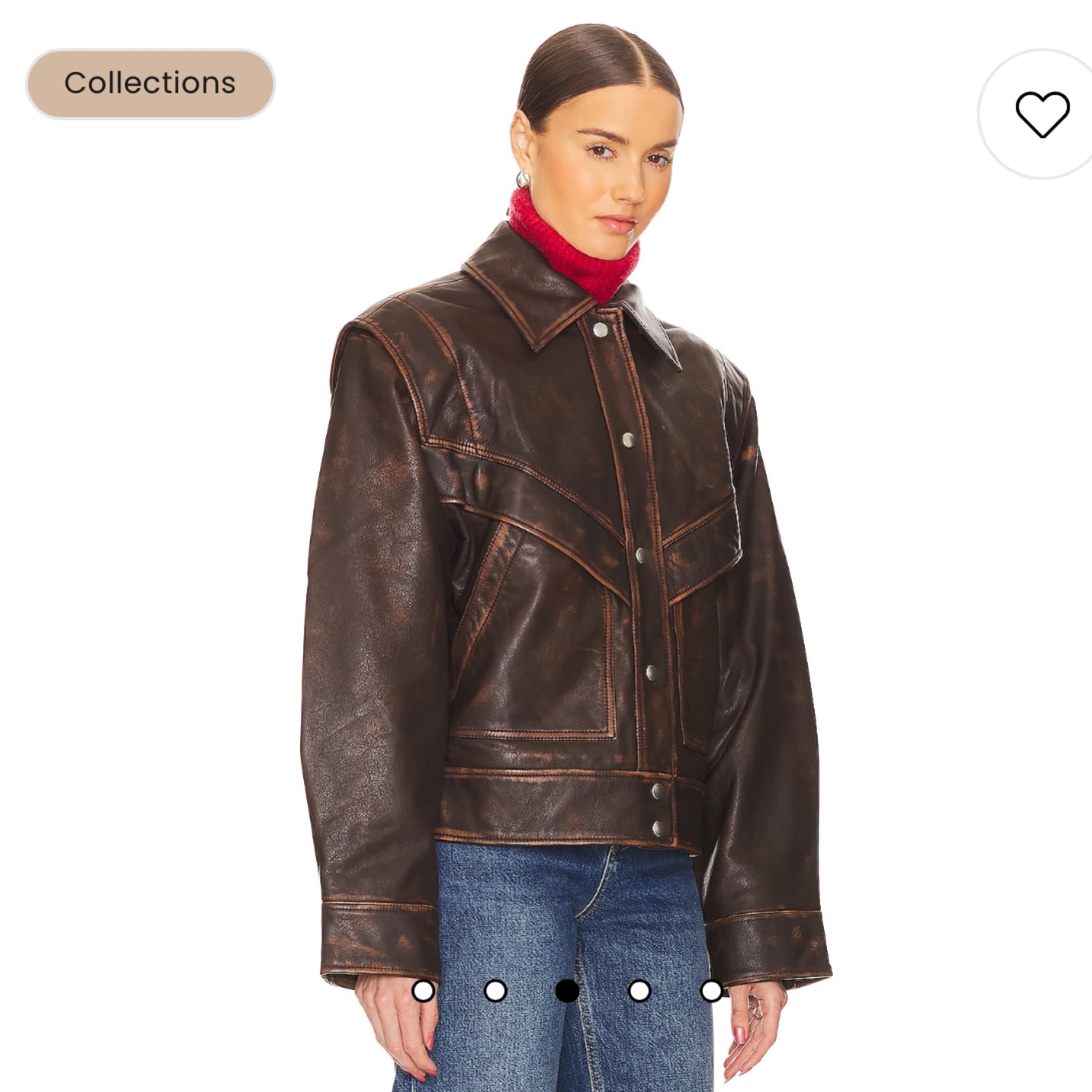 GRLFRND Distressed Leather Jacket - Image 3