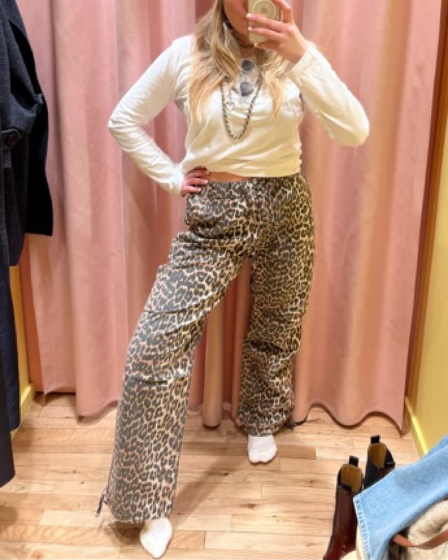 GANNI Leopard Canvas Drawstring Pant  - Image 2