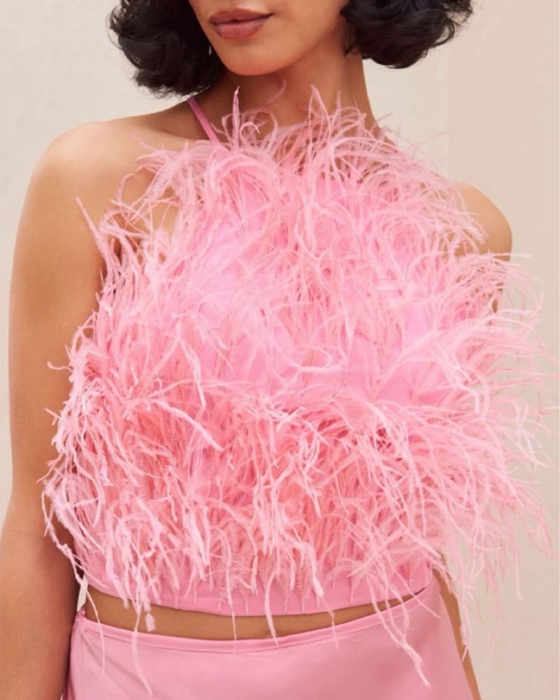 Cult Gaia Pink Feather Top - Image 1