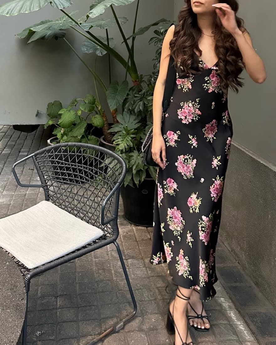 Floral Print Satin Slip Dress - Image 3