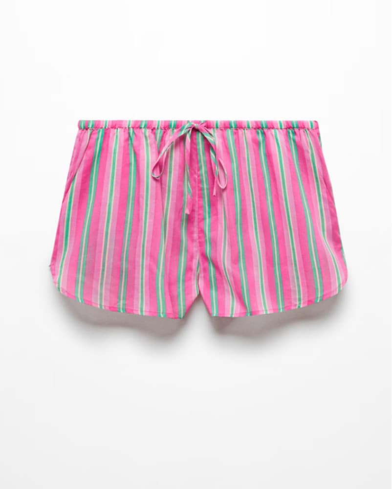 Pink Stripe Print Shorts - Image 2
