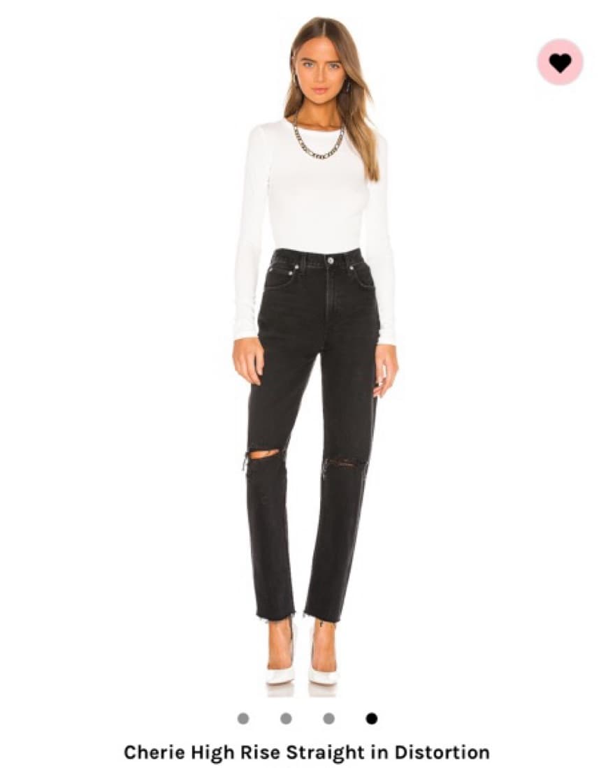 High Rise Straight Leg Black Jeans  - Image 3