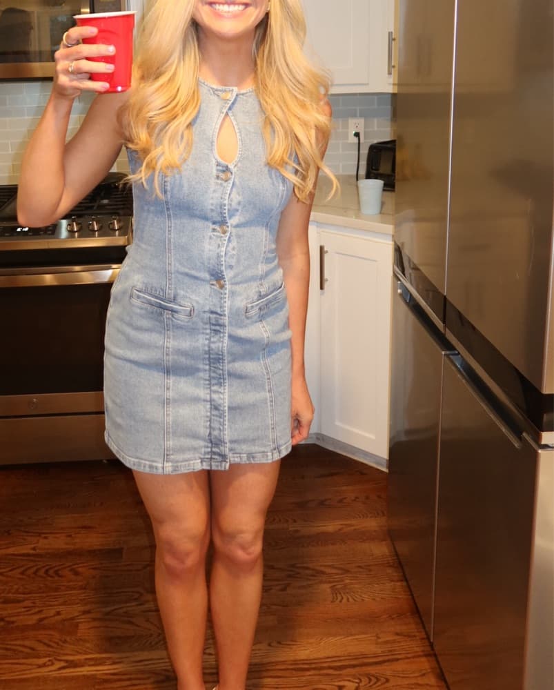 Denim Mini Dress - Image 4