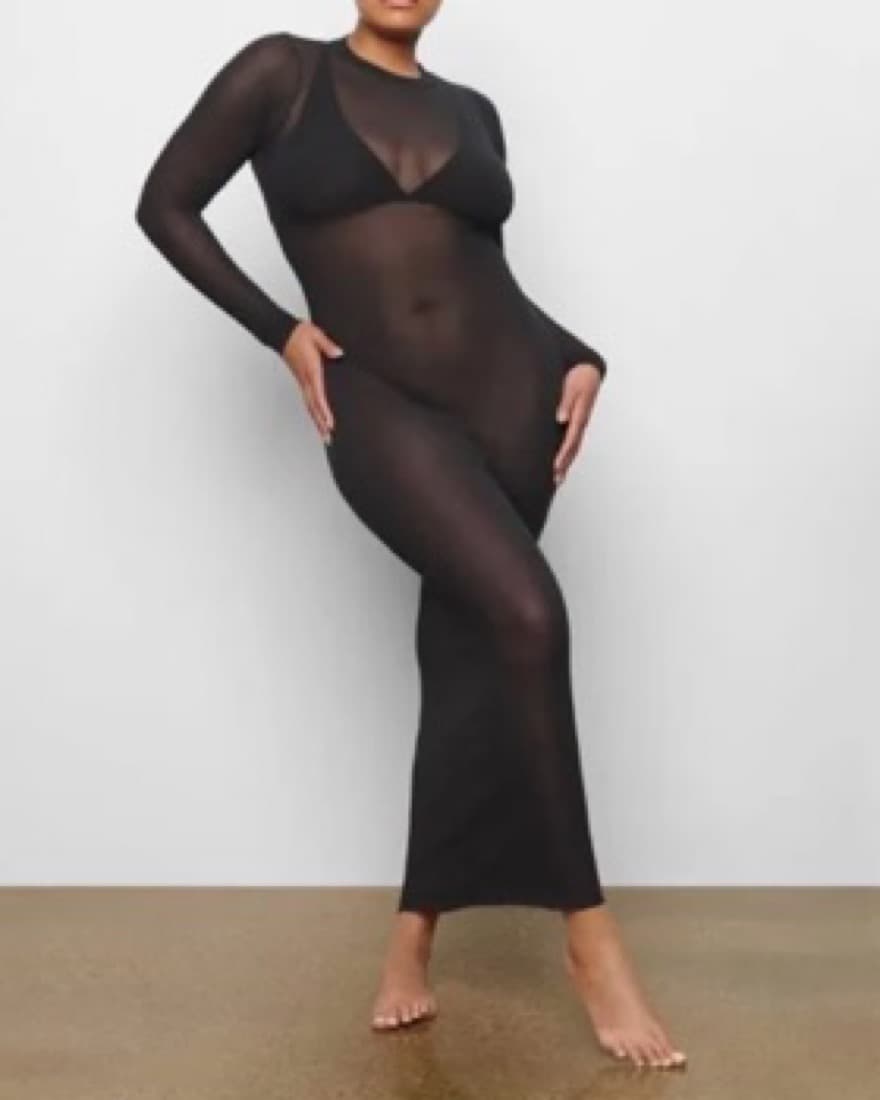 SKIMS Summer Mesh Long Sleeve Dress - Image 1