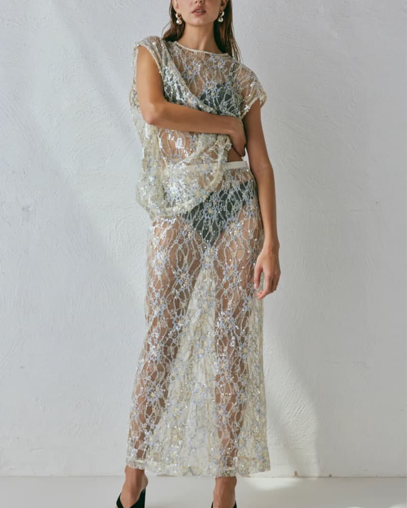 Sequin Sheer Set - Skirt & Top - Image 3