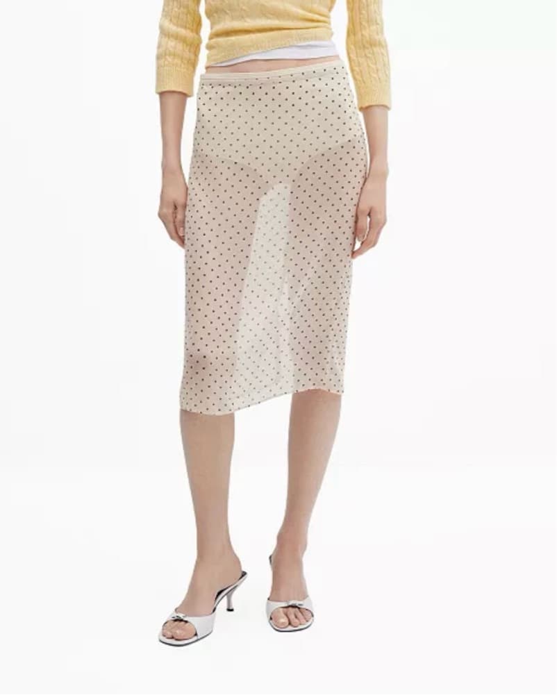 Sheer Polka Dot Skirt (with Underwear) - Image 1