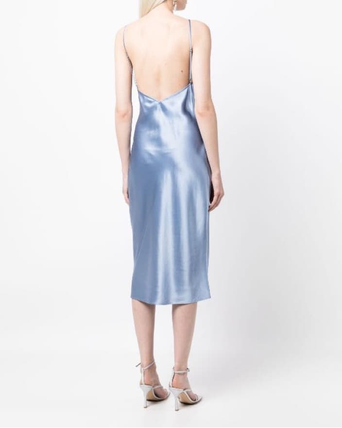 Fleur De Mal Bow Silk Midi Dress - Image 5