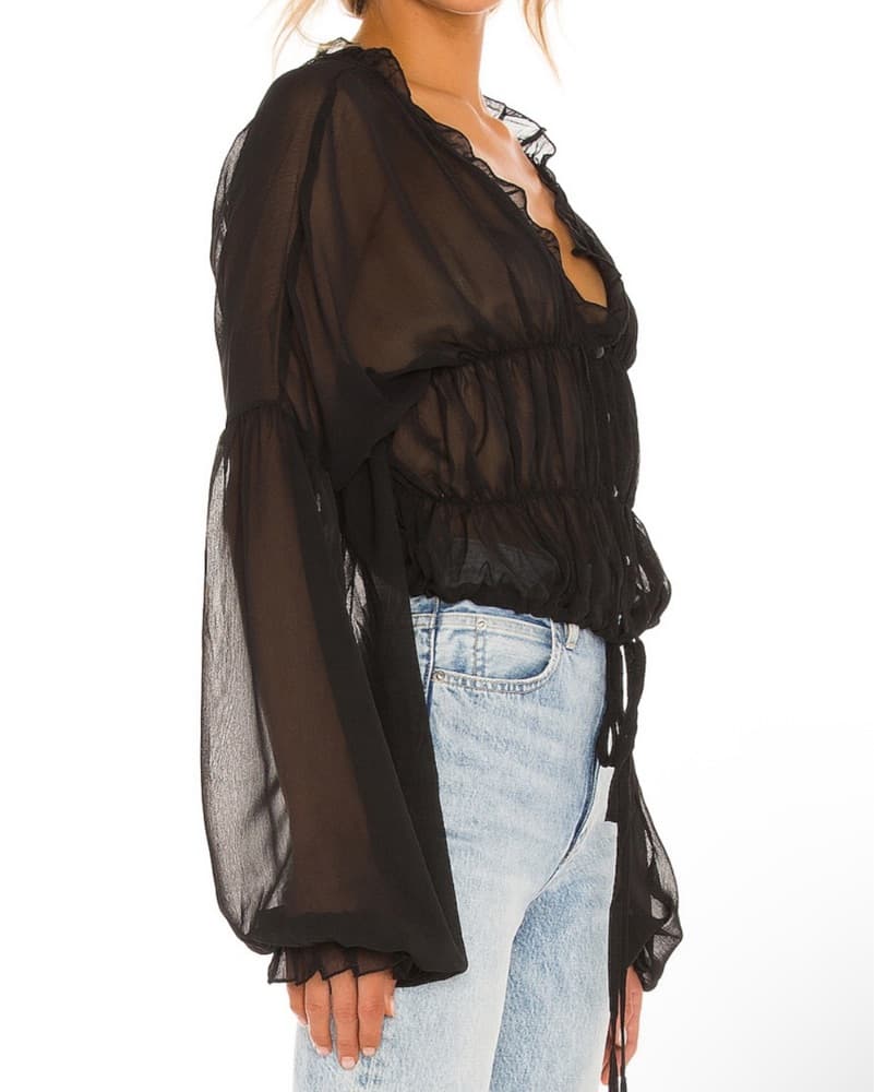 Black Sheer Blouse - Image 4