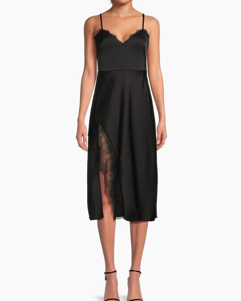Liv Foster Satin Lace Midi Dress - Image 8