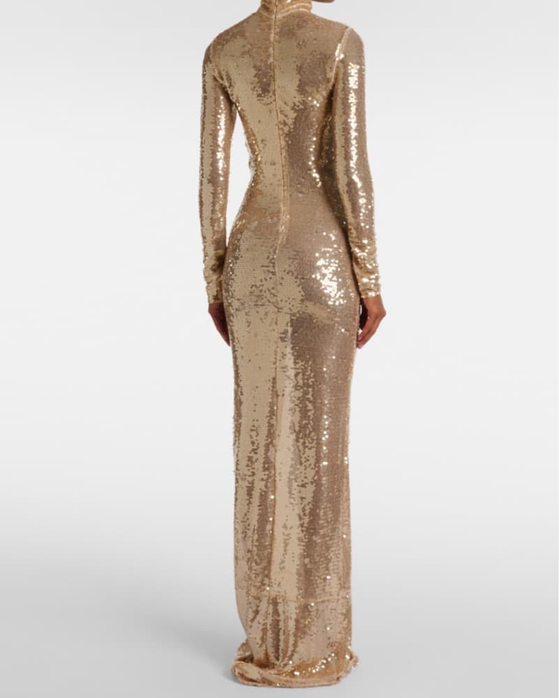 Shimmering Gold Sequin Gown - Image 2