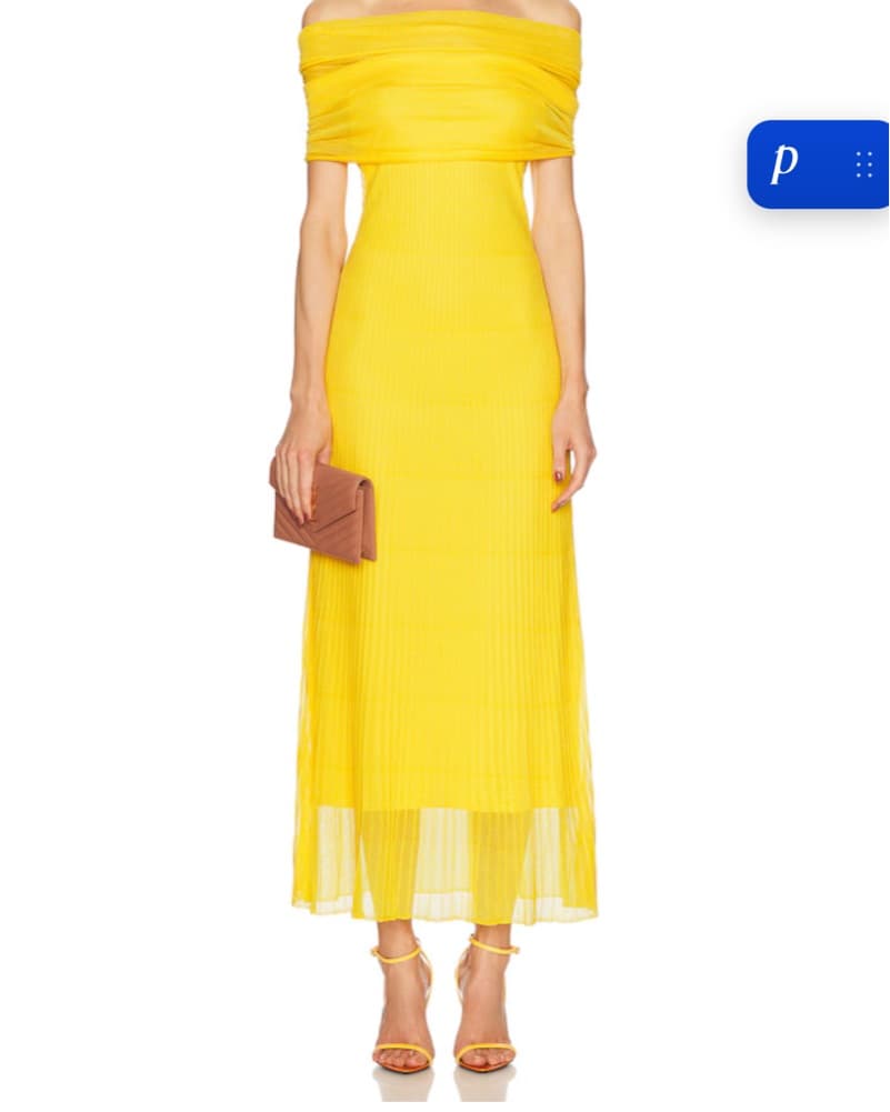 Vibrant Yellow Pleated Maxi Dress - Image 2
