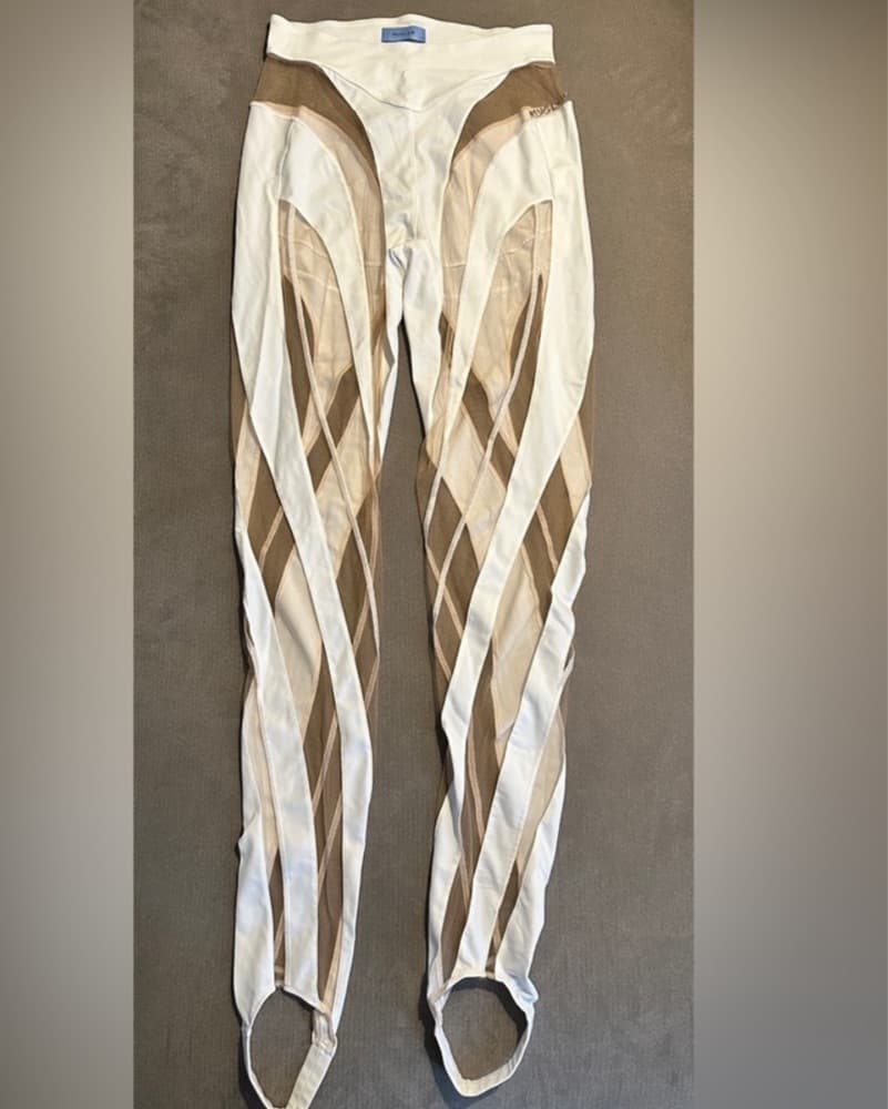Mugler White Panel Illusion Pants XS - Image 4