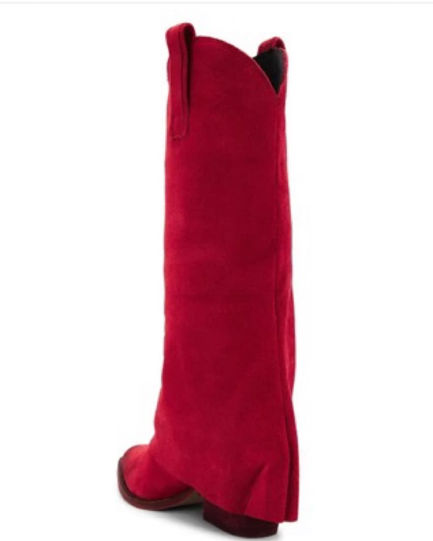 Suede Sorvino Boot In Red - Image 3