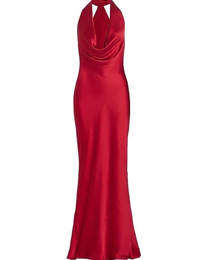 Norma Kamali Halterneck satin gown - Image 1