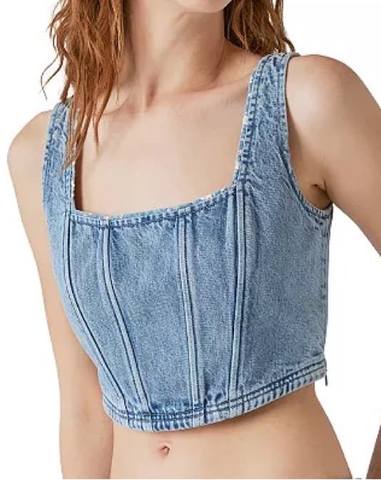 Luky Brand x Laura Ashley Denim Crop - Image 1