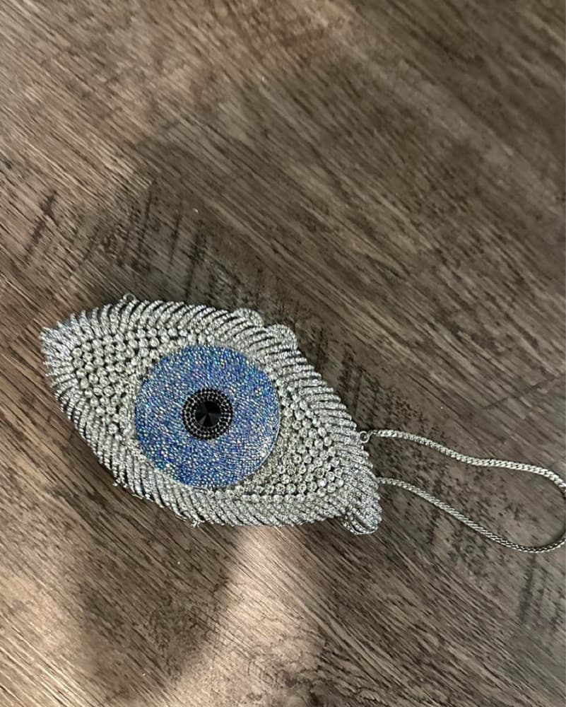 Bedazzled Evil Eye Diamond Clutch Bag - Image 3