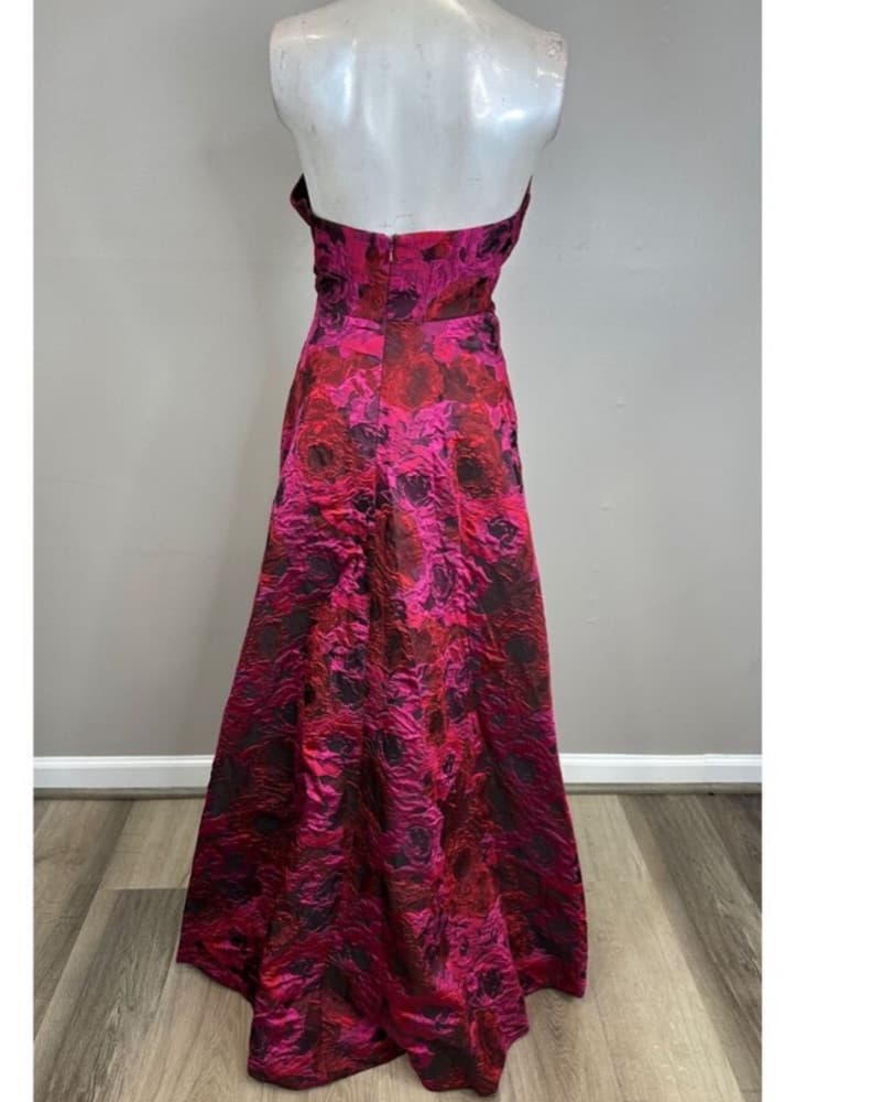 Bold and Vibrant Floral Strapless Gown - Image 5
