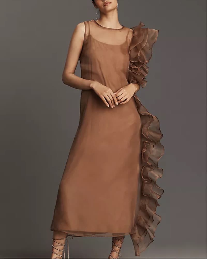 Asymmetrical Ruffle Dress - Image 2