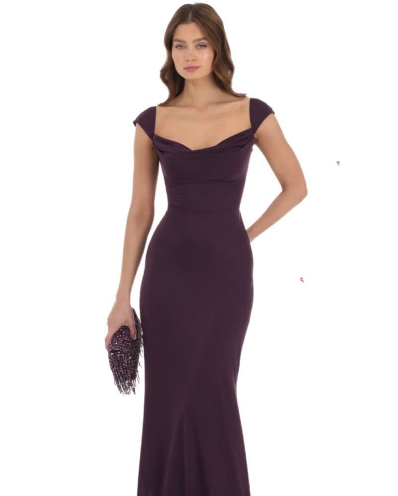Strappy Cowl Neck Maxi Dress in Purple - Image 1