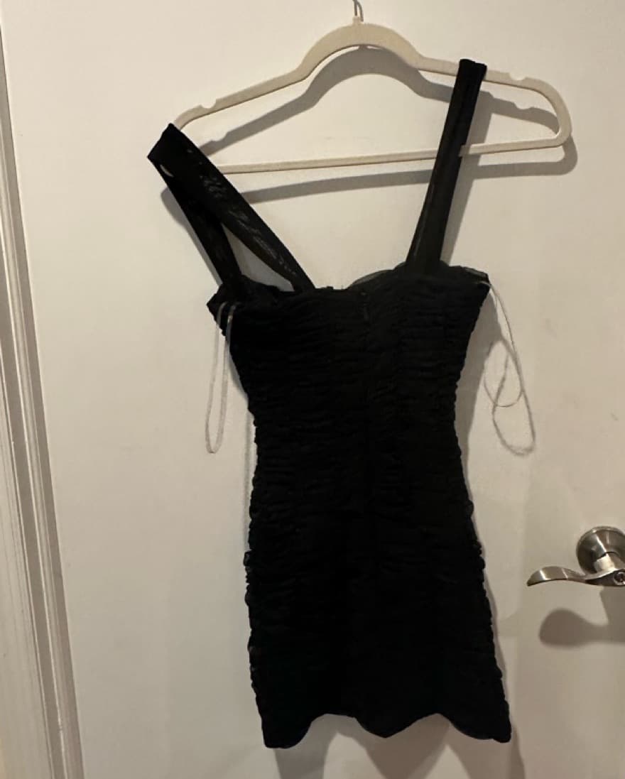 White Fox Black Mini Dress  - Image 3