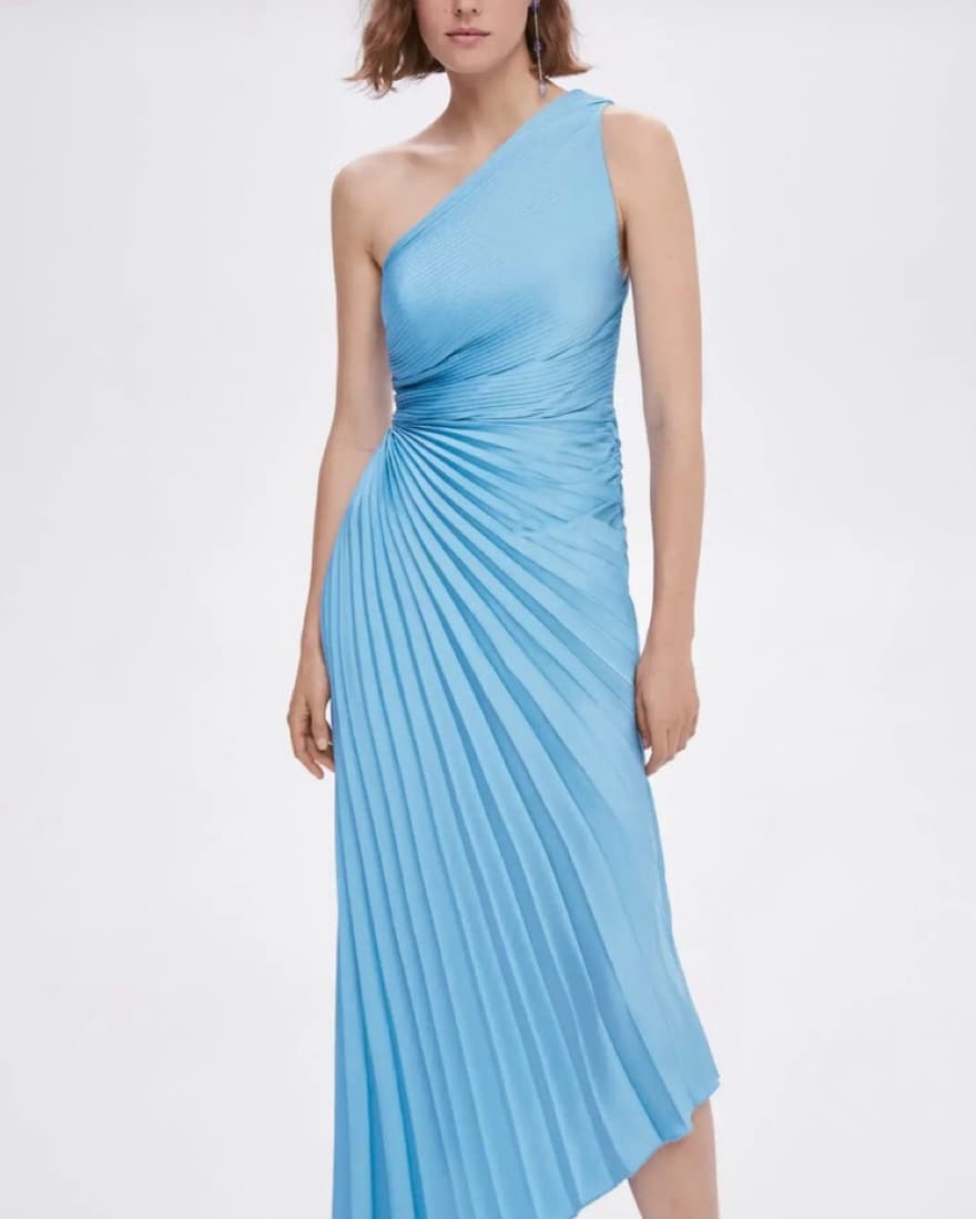 Asymmetrical Pleated Dress - Image 2