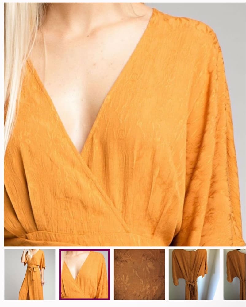 Vibrant Marigold Wrap Dress - Image 2