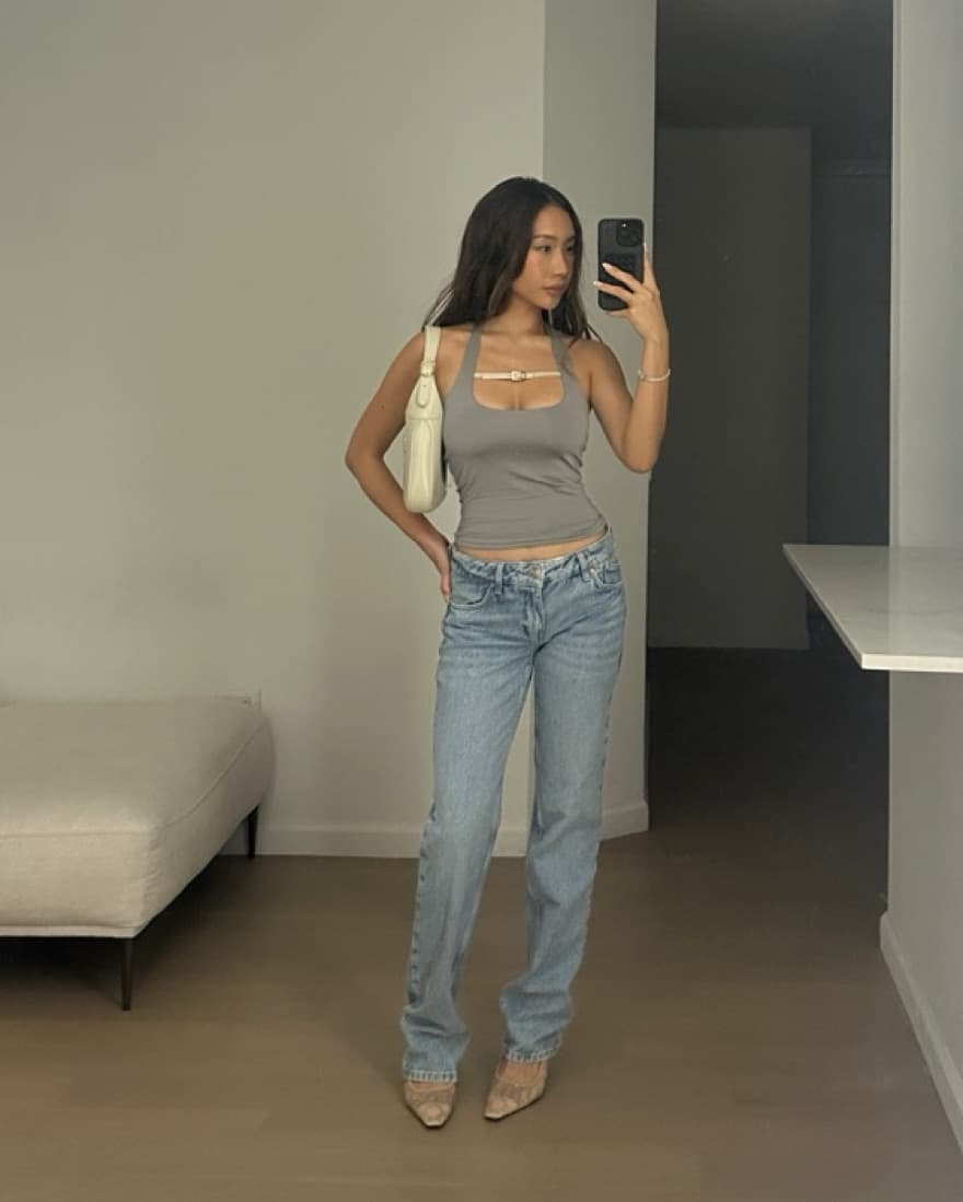 Low Rise Straight Leg Jeans  - Image 1