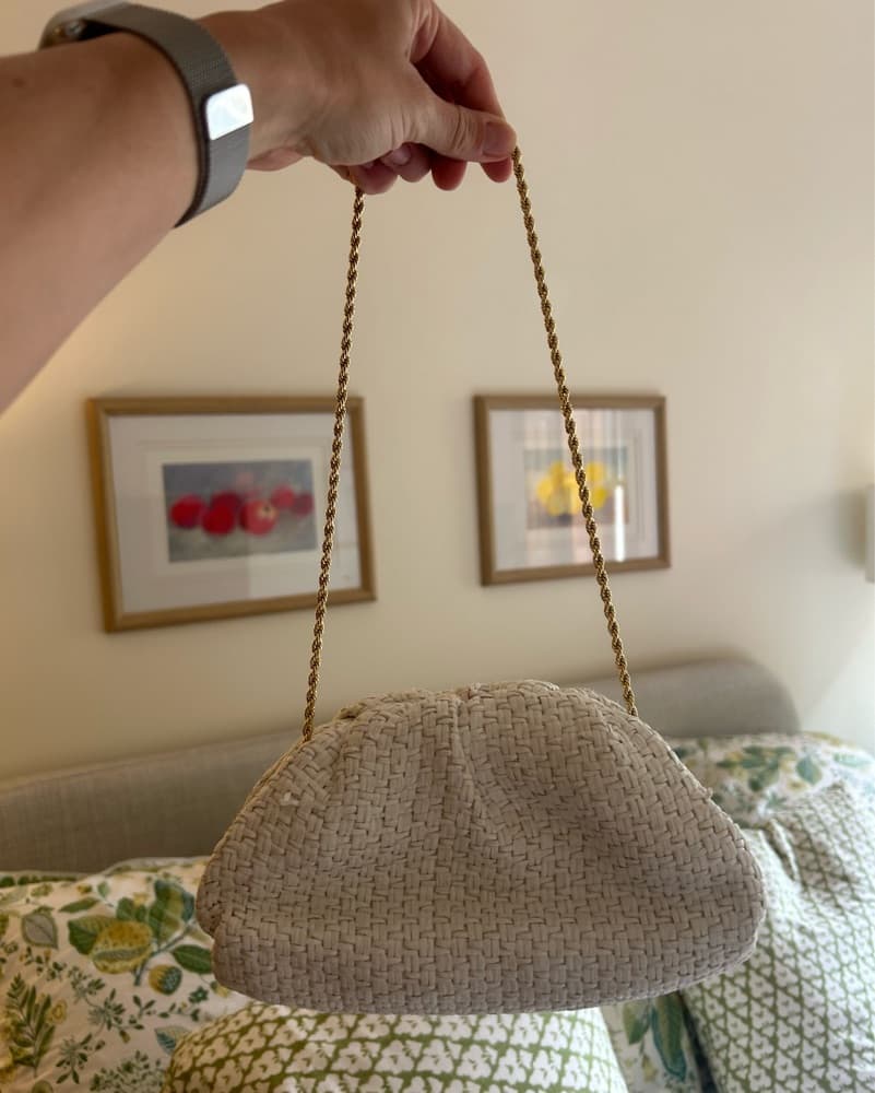 White woven Loeffler Randall purse - Image 1