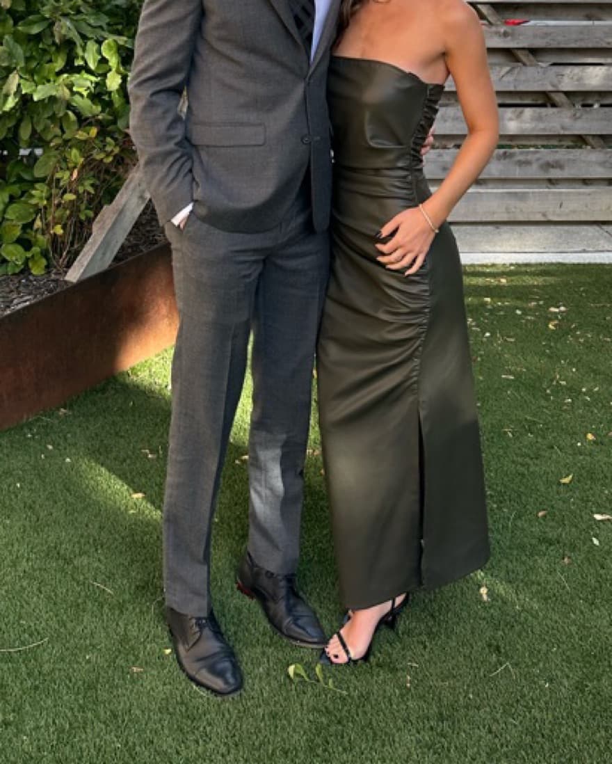 red a line prom dress Simple A-line V Neckline Side Slit Long with Sweep Train, MP350 Material:GABS adult women clothing maternity Perfect for prom or Rush Dress | Len