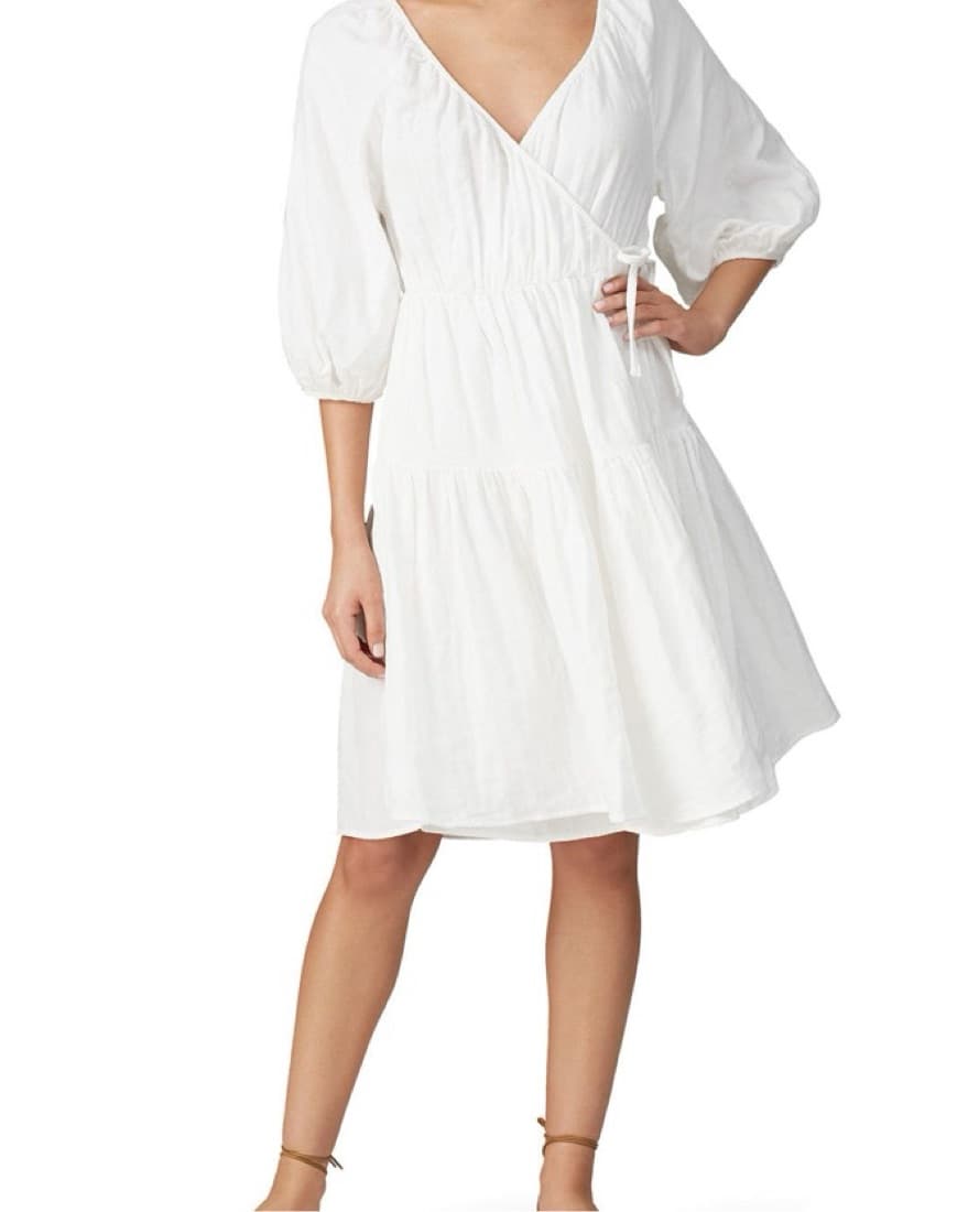 Whitney Port Cotton Poplin Wrap Dress - Image 3