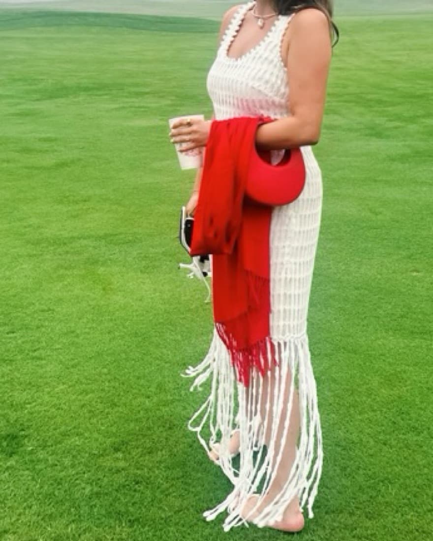 Simkhai White Fringe Dress - Image 4