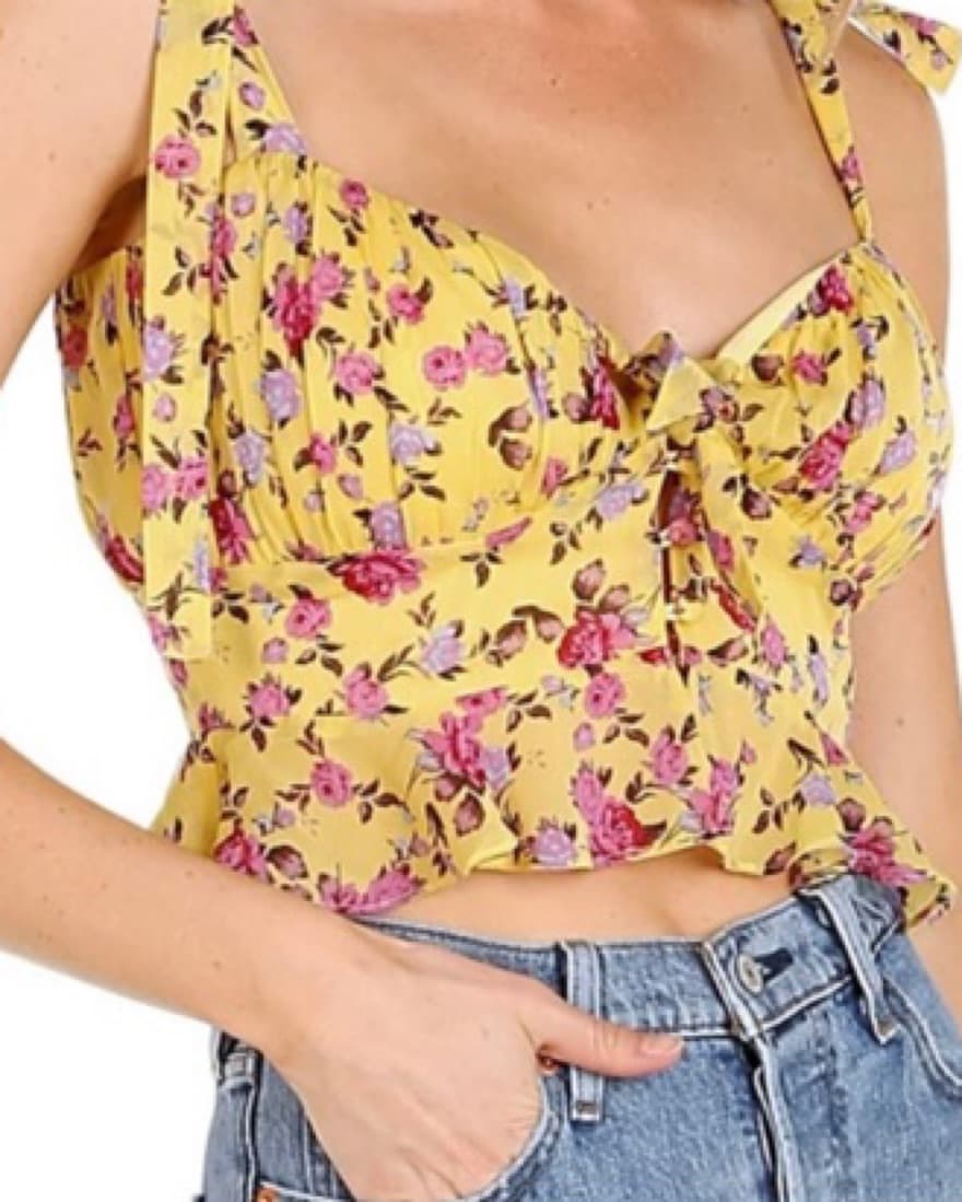 For Love & Lemons Yellow Bustier Tank - Image 5