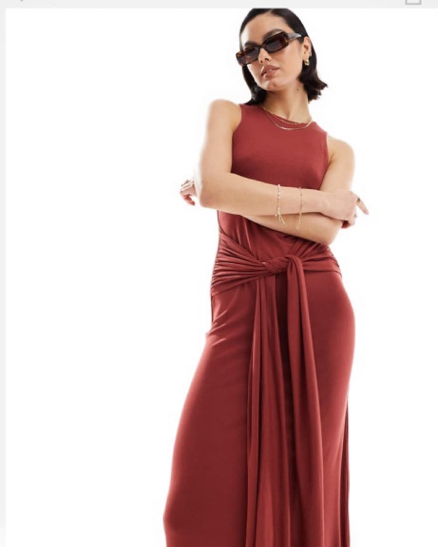 Maxi dress with drape tie front  - Image 2