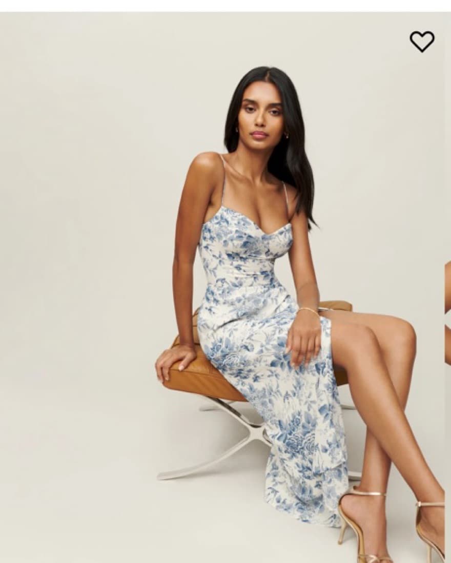 Reformation Blue/White Kourtney Dress - Image 3