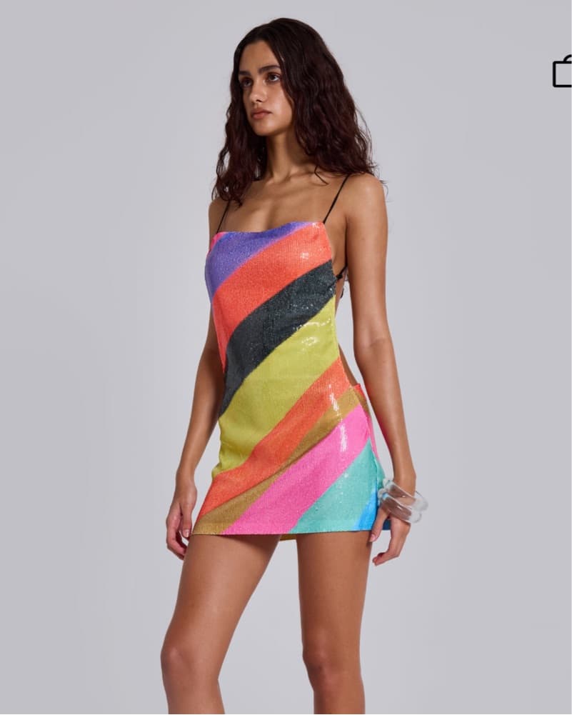 Jaded London Stripe Sequin Dress  - Image 1