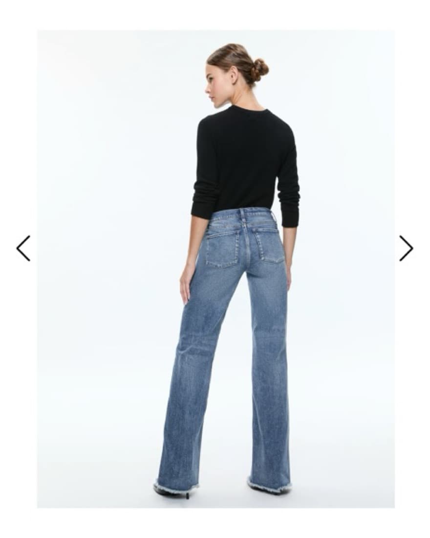 Bodie Alice + Olivia Fray Bottom Jean - Image 2