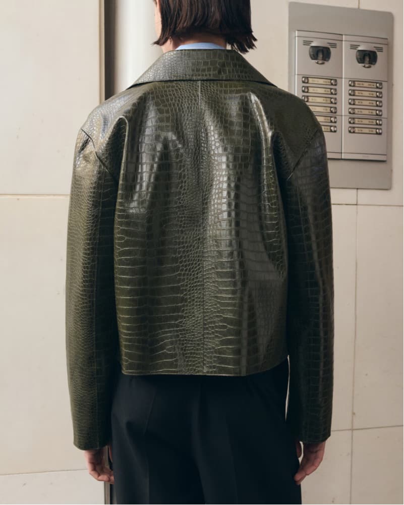 Mango Croc Faux Leather Jacket - Image 4