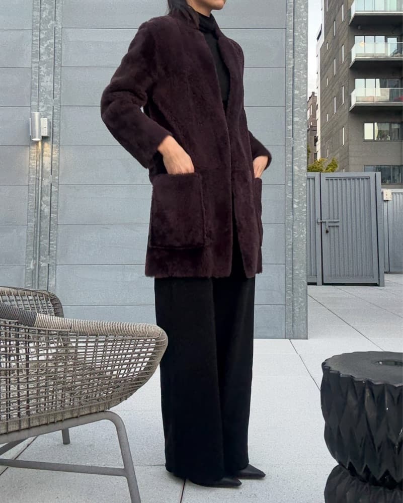 Vince Shearling Coat Size XS - Image 3