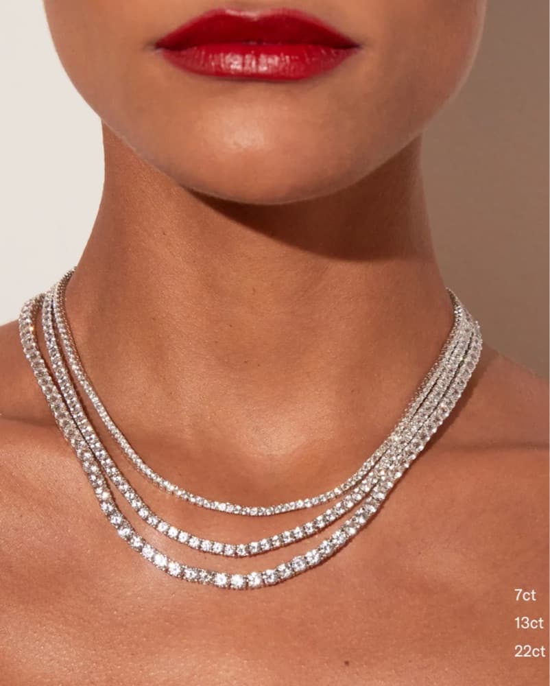 7ct White Sapphire Tennis Necklace - Image 4