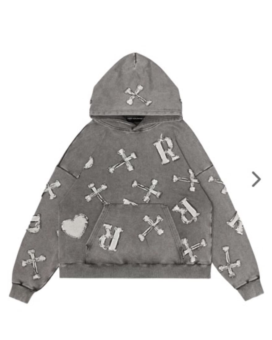 Grey Distressed Hoodie - Image 1