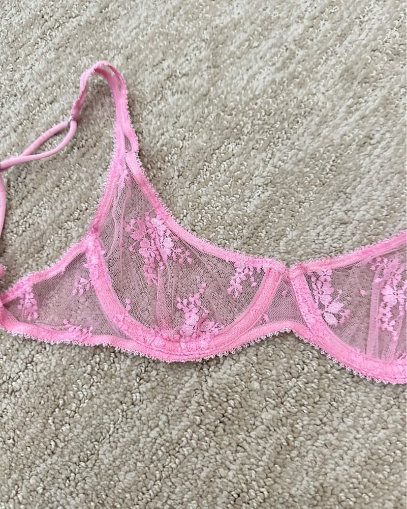 Pink lace bralette bra  - Image 2