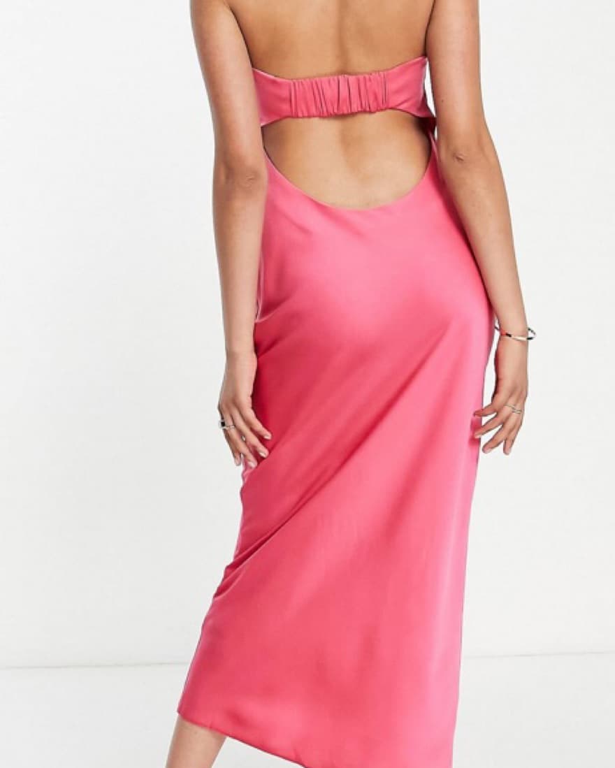 ASOS Satin Bandeau Midi dress - Image 1