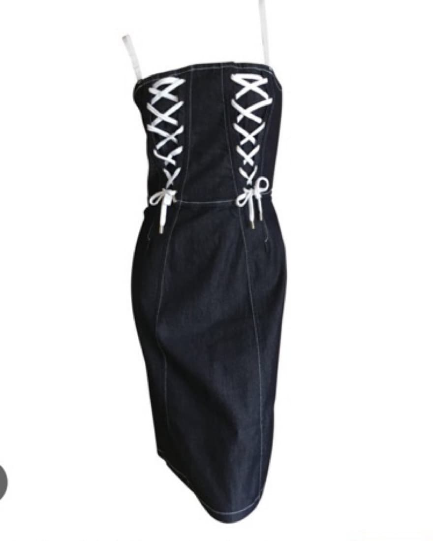 Vintage Denim Dolce And Gabbana Dress  - Image 4