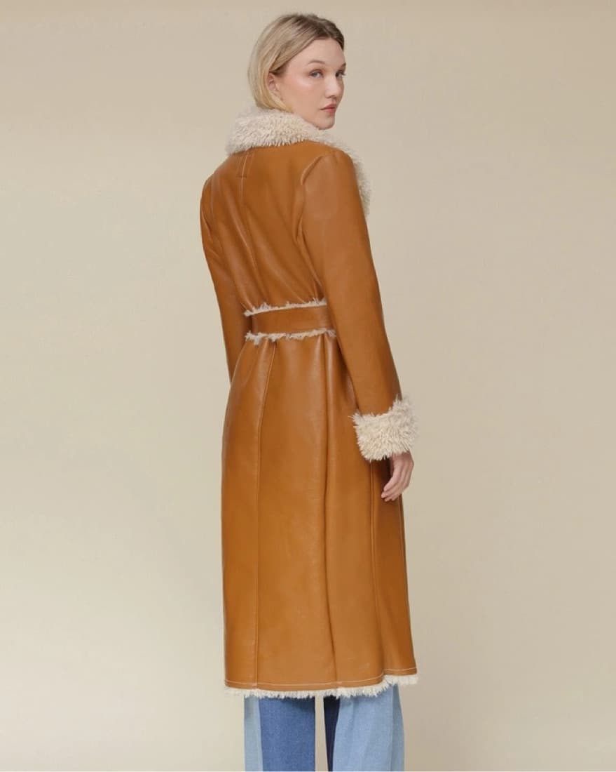 Avec Les Filles Faux Fur Belted Coat - Image 4