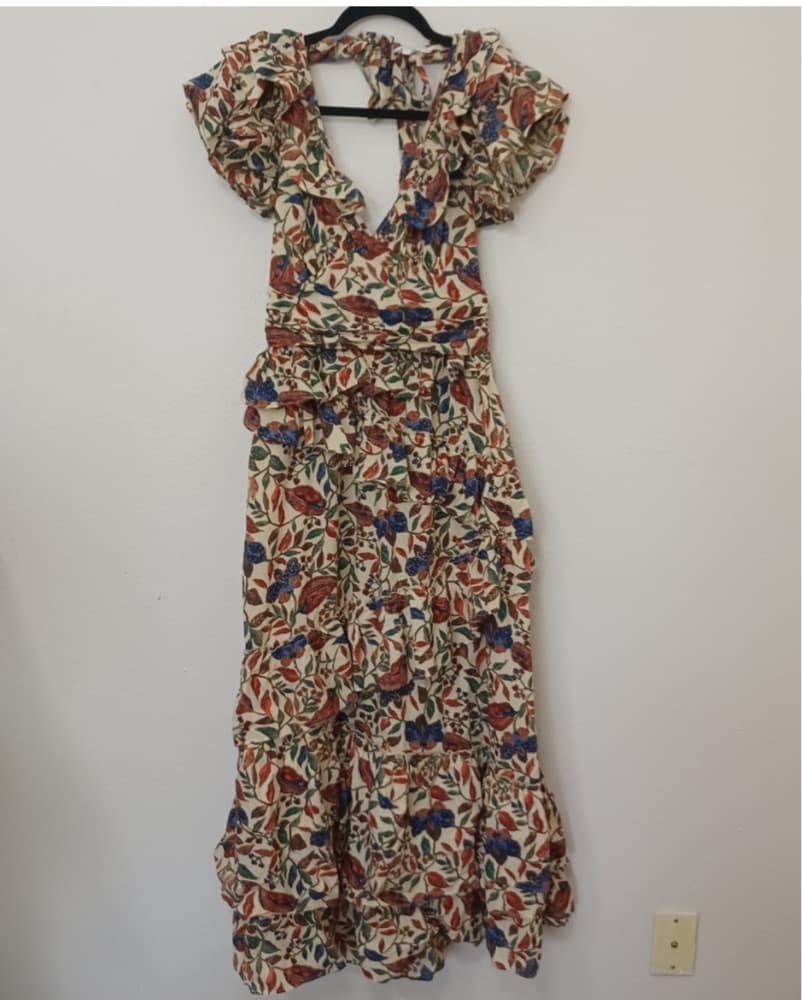House Of Harlow Floral Maxi Ruffle Dress - Image 4